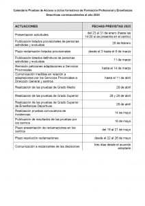 calendario exámenes